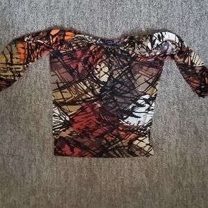 Le Chateau Multi Color Cold Shoulder Top Size XS